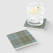 Clan-Andersontartan-karierter SteinUntersetzer (Seitenansicht)