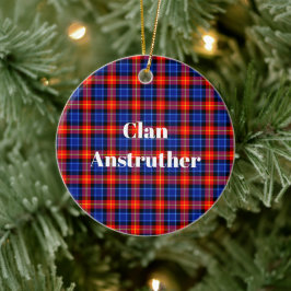 Clan Anstruther Tartan Keramik Ornament