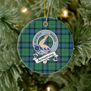 Clan Armstrong Ancient Badge Tartan Plaid Keramik Ornament