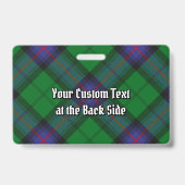 Clan Armstrong Tartan Abzeichen Ausweis (Rückseite)