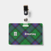 Clan Armstrong Tartan Abzeichen Ausweis (Vorderseite mit Clip)