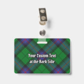 Clan Armstrong Tartan Abzeichen Ausweis (Rückseite mit Clip)