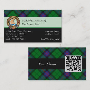 Clan Armstrong Tartan Business Card Visitenkarte