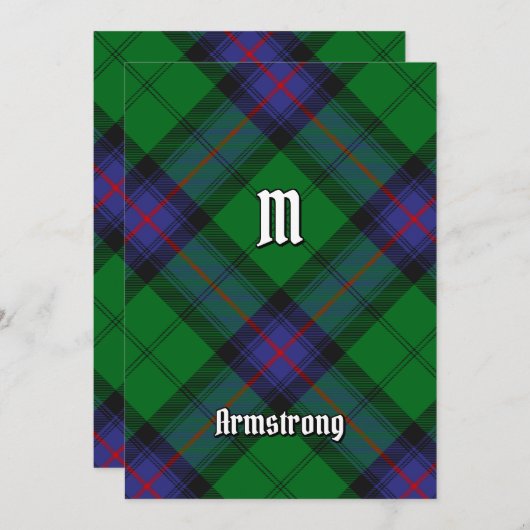Clan Armstrong Tartan Einladung (Vorne/Hinten)