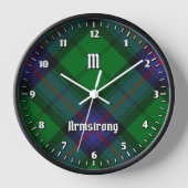 Clan Armstrong Tartan Large Clock Uhr (Vorderseite)