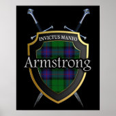 Clan Armstrong Tartan Scottish Shield & Schwerter Poster (Vorne)