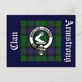 Clan Armstrong Tartan & Wappen Abzeichen Postkarte