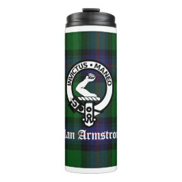 Clan Armstrong Tartan & Wappen Abzeichen Thermosbecher