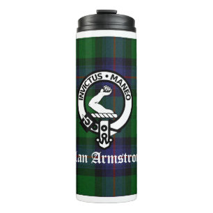 Clan Armstrong Tartan & Wappen Abzeichen Thermosbecher