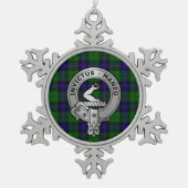 Clan Armstrong Tartan Wappen Schneeflocken Zinn-Ornament (Vorderseite)