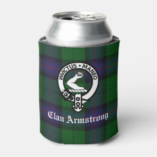 Clan Armstrong Wappen Abzeichen und Tartan Dosenkühler