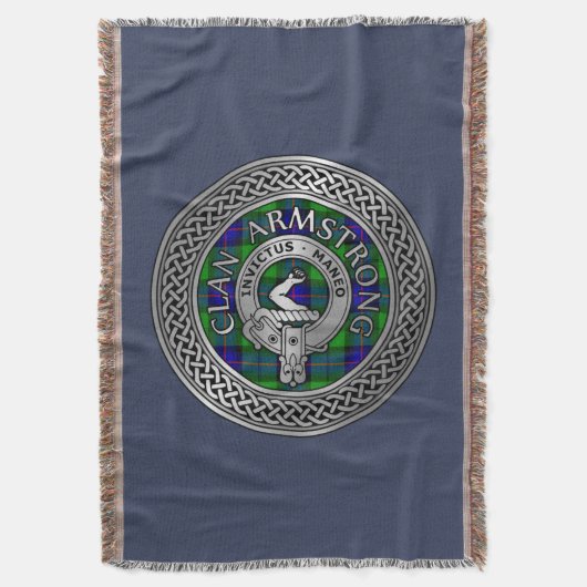 Clan Armstrong Wappen & Tartan Knot Decke (Vorderseite Vertikal)