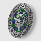 Clan Armstrong Wappen & Tartan Knot Große Wanduhr (Winkel)