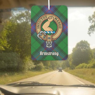 Clan Armstrong Wappen über Tartan Air Freshener Autolufterfrischer