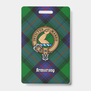 Clan Armstrong-Wappen über Tartan Ausweis