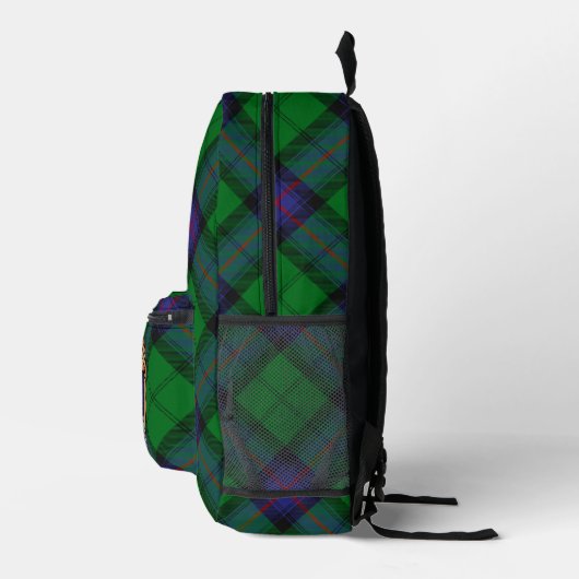 Clan Armstrong Wappen über Tartan Bedruckter Rucksack (Rechts)