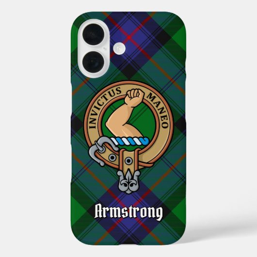 Clan Armstrong Wappen über Tartan Case-Mate iPhone Hülle (Rückseite)