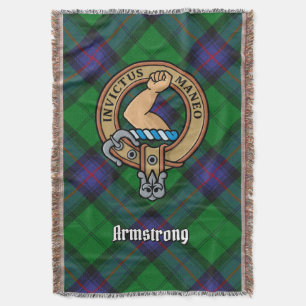 Clan Armstrong-Wappen über Tartan Decke