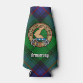 Clan Armstrong Wappen über Tartan Flasche Cooler Flaschenkühler (Vorderseite)