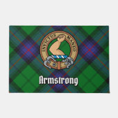 Clan Armstrong Wappen über Tartan Fußmatte (Vorderseite)