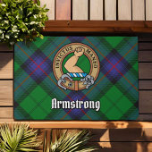 Clan Armstrong Wappen über Tartan Fußmatte