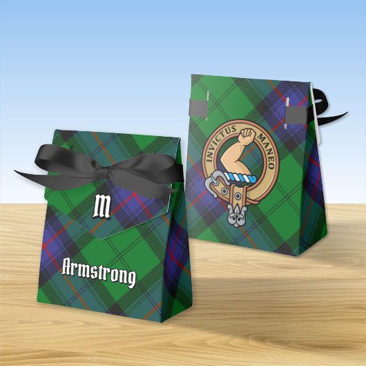 Clan Armstrong Wappen über Tartan Gevor Box Geschenkschachtel