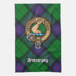 Clan Armstrong Wappen über Tartan Küchentuch