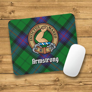 Clan Armstrong Wappen über Tartan Mousepad