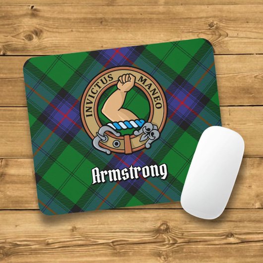 Clan Armstrong Wappen über Tartan Mousepad