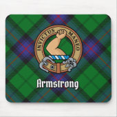 Clan Armstrong Wappen über Tartan Mousepad (Vorne)