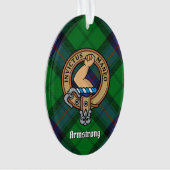 Clan Armstrong Wappen über Tartan Ornament (Vorderseite)