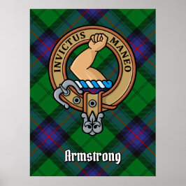Clan Armstrong Wappen über Tartan Poster