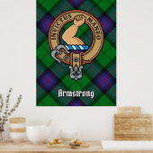 Clan Armstrong Wappen über Tartan Poster (Küche)