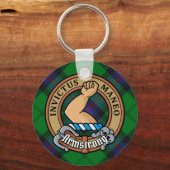 Clan Armstrong Wappen über Tartan Schlüsselanhänger (Vorderseite)
