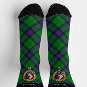Clan Armstrong Wappen über Tartan Socken (Oben)