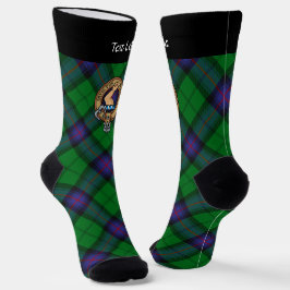 Clan Armstrong Wappen über Tartan Socken