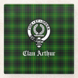 Clan Arthur / MacArthur Wappen & Tartan Glasuntersetzer