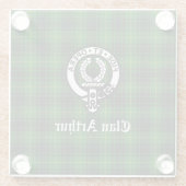 Clan Arthur / MacArthur Wappen & Tartan Glasuntersetzer (Rückseite)