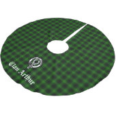 Clan Arthur / MacArthur Wappen & Tartan Polyester Weihnachtsbaumdecke (Schrägansicht)