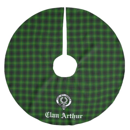 Clan Arthur / MacArthur Wappen & Tartan Polyester Weihnachtsbaumdecke (Vorderseite)