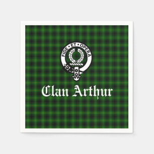 Clan Arthur / MacArthur Wappen & Tartan Serviette