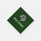 Clan Arthur / MacArthur Wappen & Tartan Serviette (Ecke)