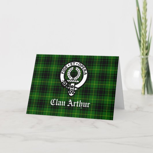 Clan Arthur / MacArthur Wappen und Tartan Karte (Vorderseite)