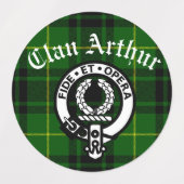 Clan Arthur Wappen Abzeichen & Tartan Adhesive Etiketten (Design 1)