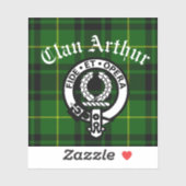 Clan Arthur Wappen Abzeichen & Tartan Aufkleber (Blatt)