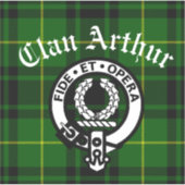 Clan Arthur Wappen Abzeichen & Tartan Aufkleber (Vorderseite)