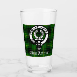 Clan Arthur Wappen Abzeichen & Tartan Glas