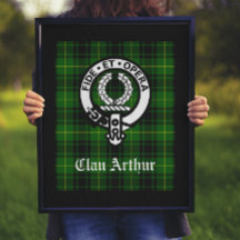 Clan Arthur Wappen Abzeichen & Tartan