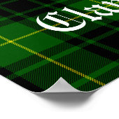 Clan Arthur Wappen Abzeichen & Tartan Poster (Ecke)