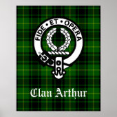 Clan Arthur Wappen Abzeichen & Tartan Poster (Vorne)